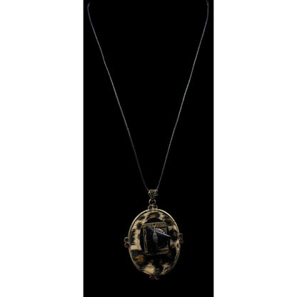 Handmade 80s Animal Print Abstract Pendant Necklace