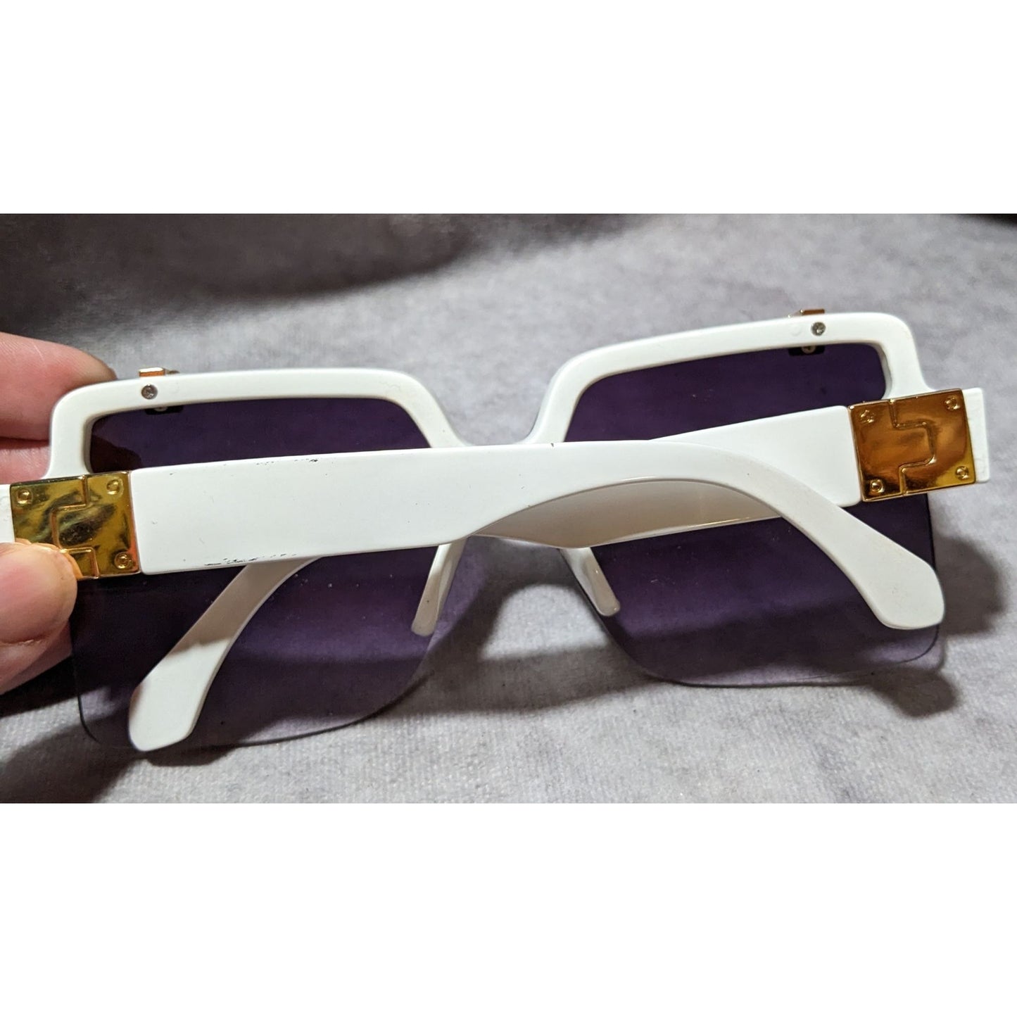 White And Purple Flip Up Sunglasses By NY Sunglasses