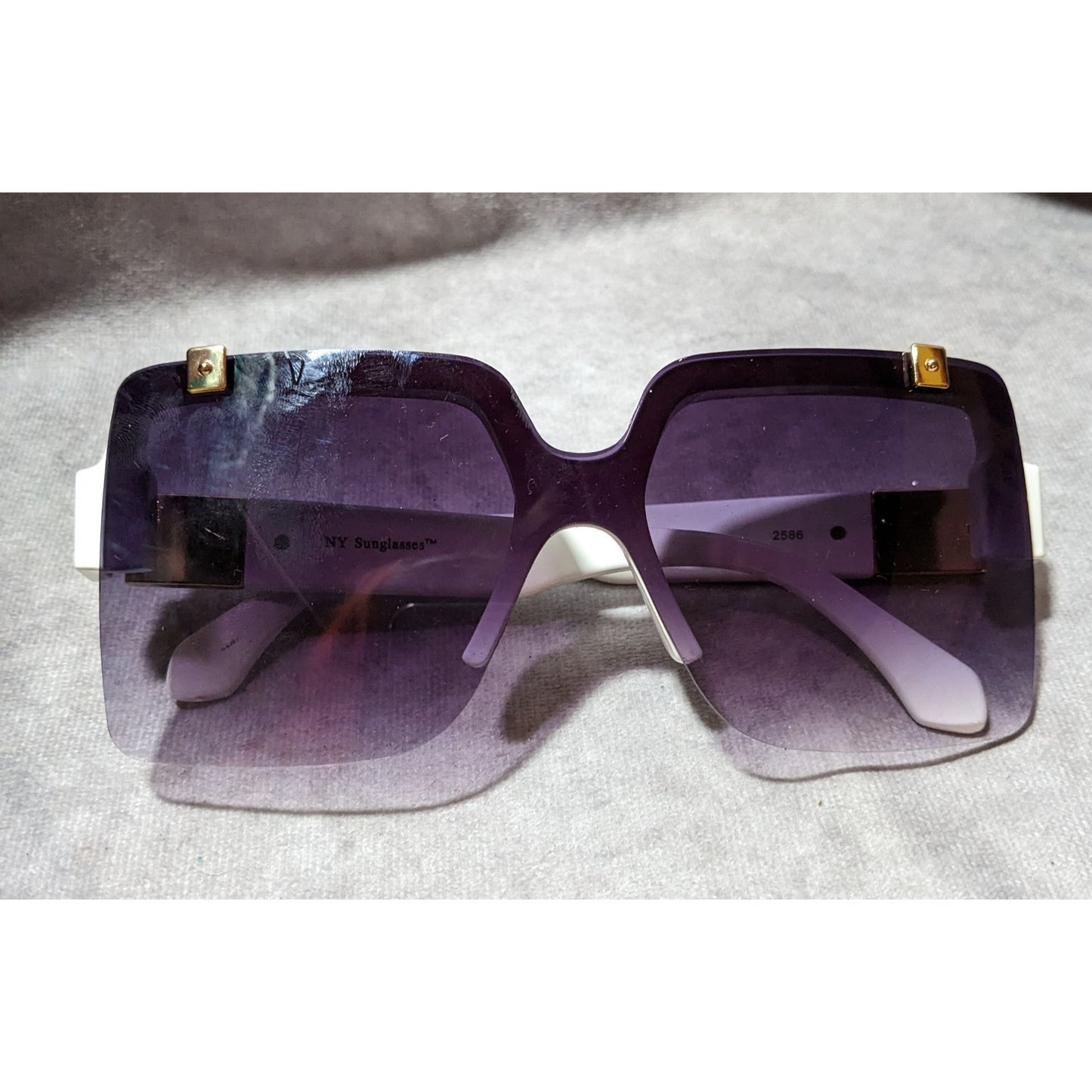 White And Purple Flip Up Sunglasses By NY Sunglasses