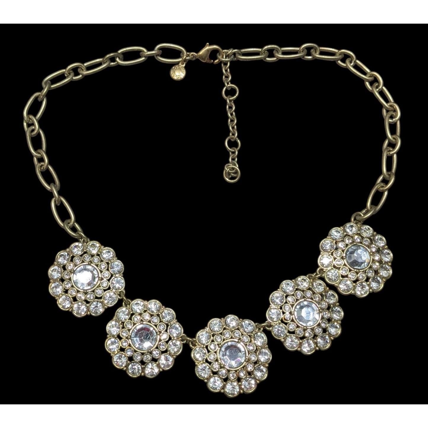 J.Crew Preppy Glam Rhinestone Medallion Necklace