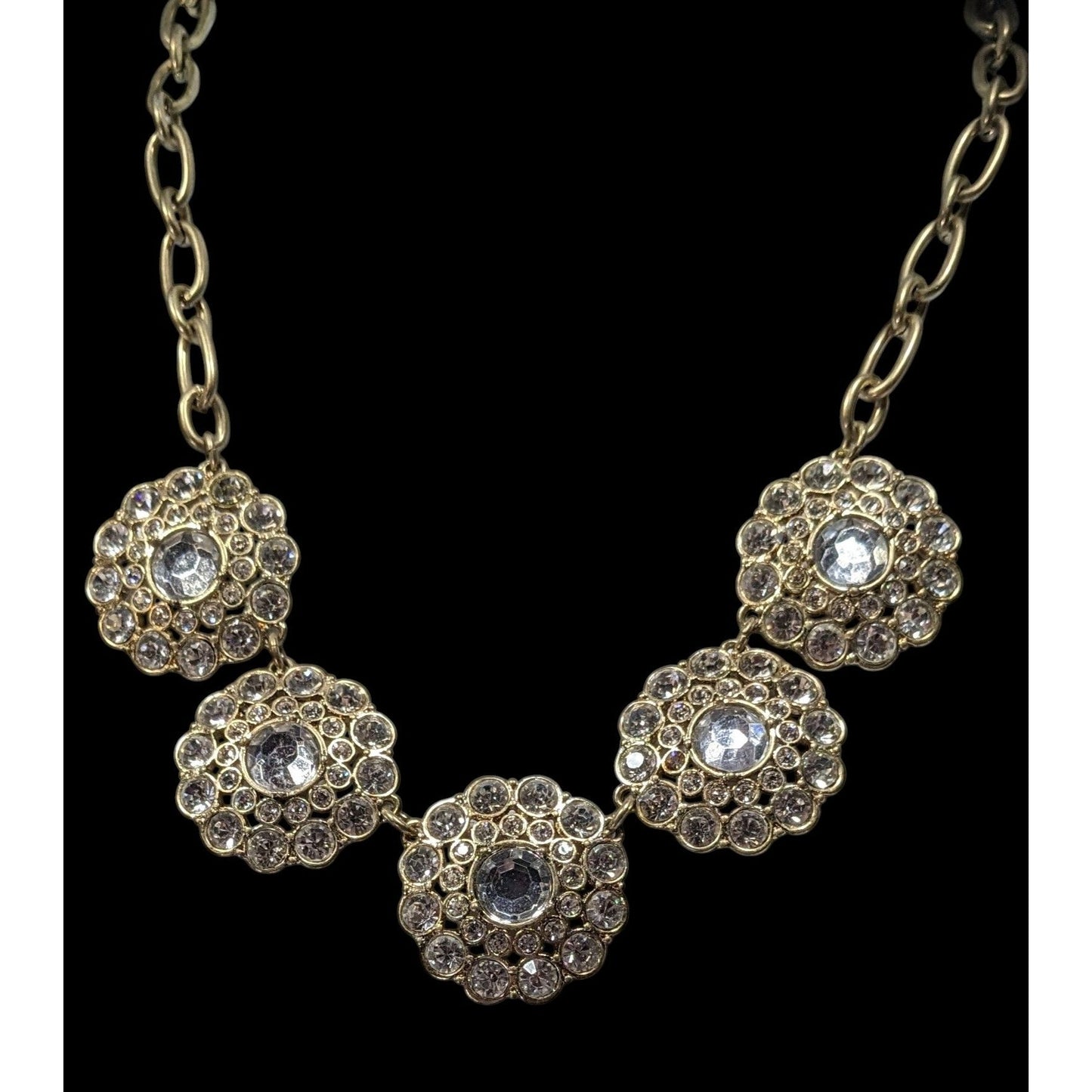 J.Crew Preppy Glam Rhinestone Medallion Necklace