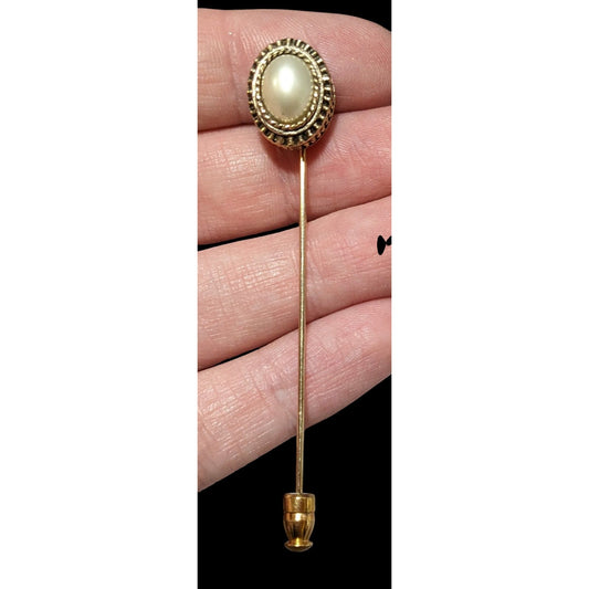 Vintage Gold Tone Sarah Coventry Faux Pearl Stick pin