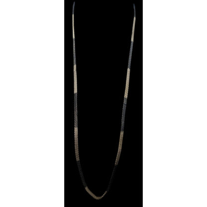 Funky Alt Black And Silver Mesh Chain Necklace