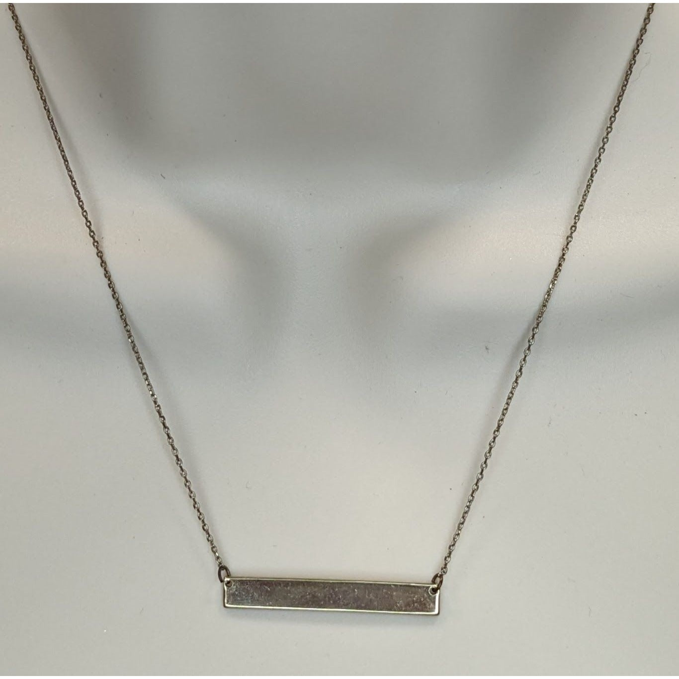 Simple Rectangular Minimalist Gold Tone Bar Pendant Necklace Geometric Jewelry