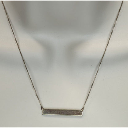 Simple Rectangular Minimalist Gold Tone Bar Pendant Necklace Geometric Jewelry