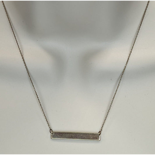 Simple Rectangular Minimalist Gold Tone Bar Pendant Necklace Geometric Jewelry