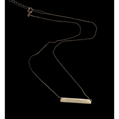 Simple Rectangular Minimalist Gold Tone Bar Pendant Necklace Geometric Jewelry