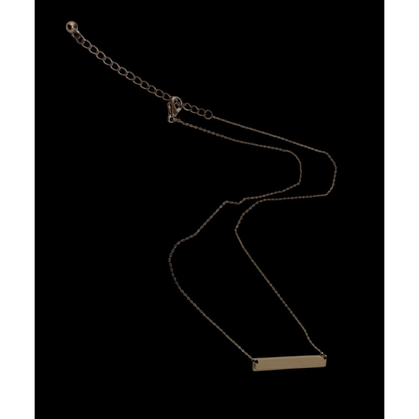Simple Rectangular Minimalist Gold Tone Bar Pendant Necklace Geometric Jewelry