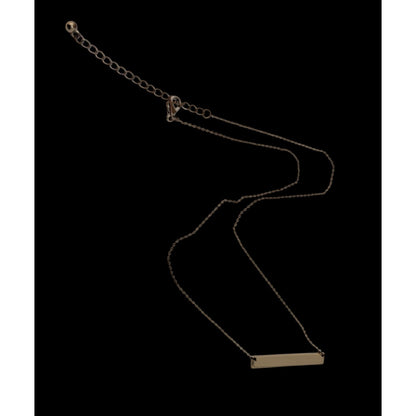 Simple Rectangular Minimalist Gold Tone Bar Pendant Necklace Geometric Jewelry