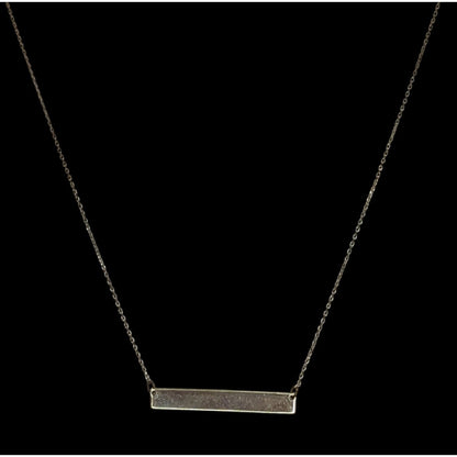 Simple Rectangular Minimalist Gold Tone Bar Pendant Necklace Geometric Jewelry