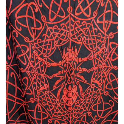 Curious Designs Red & Black Gothic Celtic Spider Tapestry Wrap/Shawl With Fringe 66"x47" Indonesia