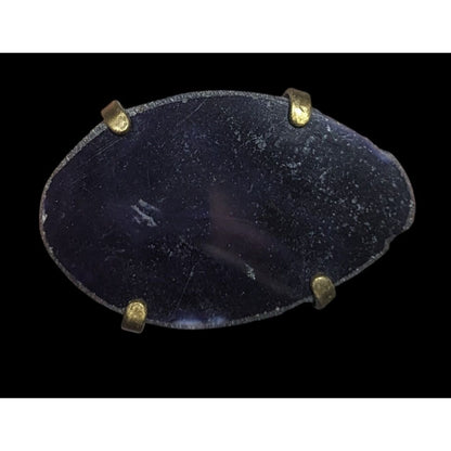 Dark Blue Dyed Geode Slice Adjustable Statement Ring Size 6 1/2