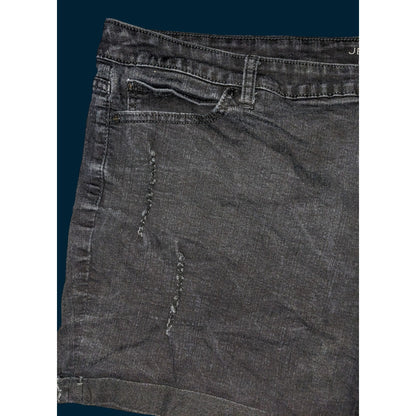 Jennifer Lopez Black Distressed Denim Shorts 22W With Frayed Hem & Pockets Casual Summer Style Women’s Plus Size