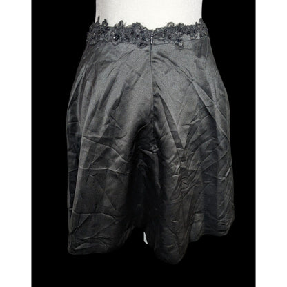 Handmade Gothic Knee Length Skirt With Floral Embroidered Waist