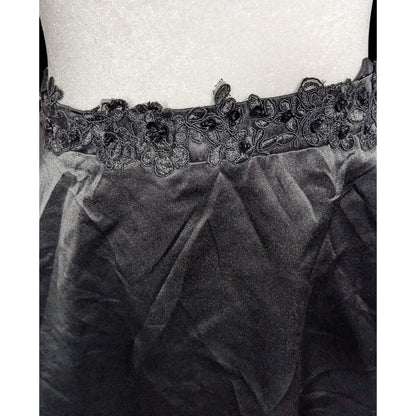 Handmade Gothic Knee Length Skirt With Floral Embroidered Waist