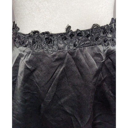 Handmade Gothic Knee Length Skirt With Floral Embroidered Waist