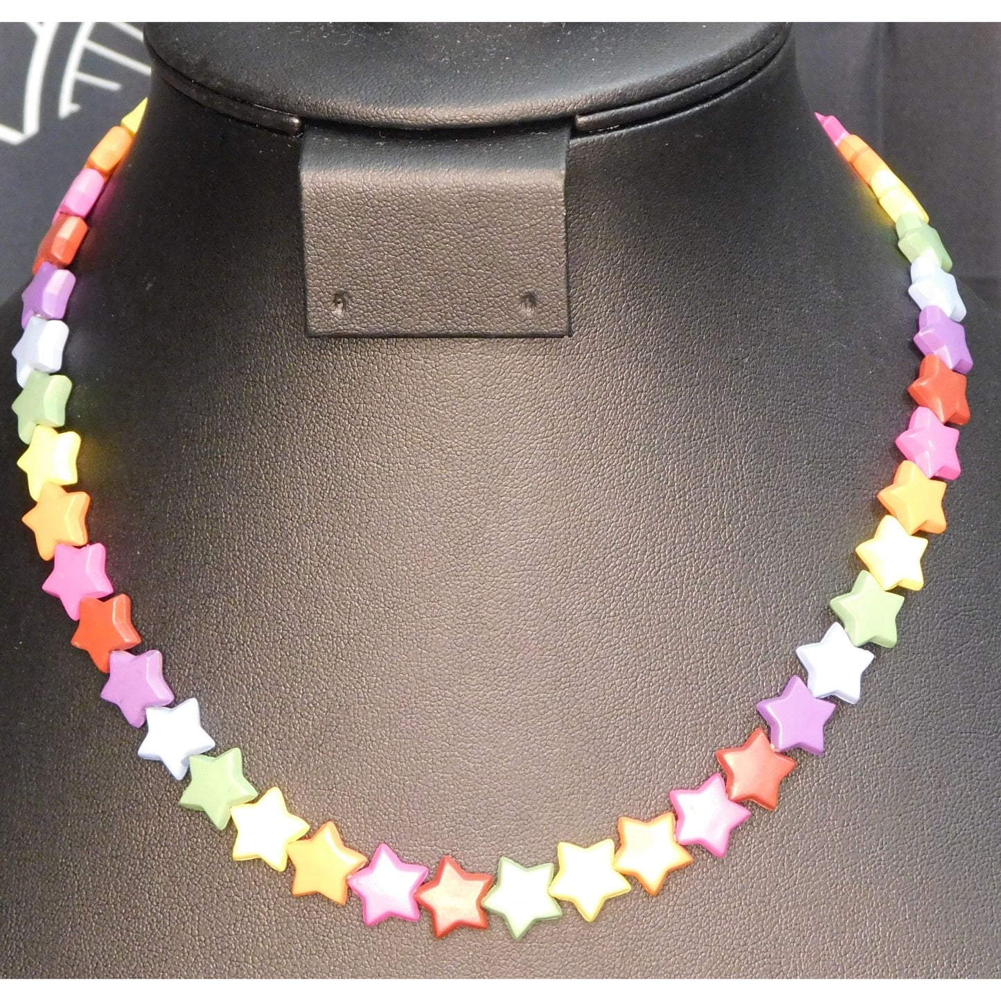 Kidcore Rave Rainbow Star Beaded Necklace