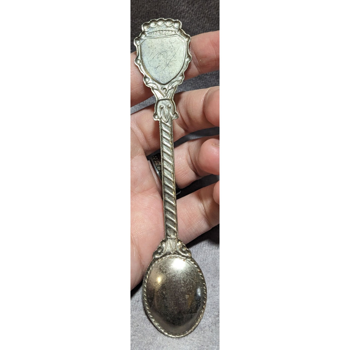 Vintage Retro Metal Silver Tone Italy Italia Flag Souvenir Spoon 5 1/4 Inch