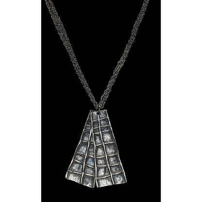 Brutalist Abstract Silver-Tone Pendant Necklace