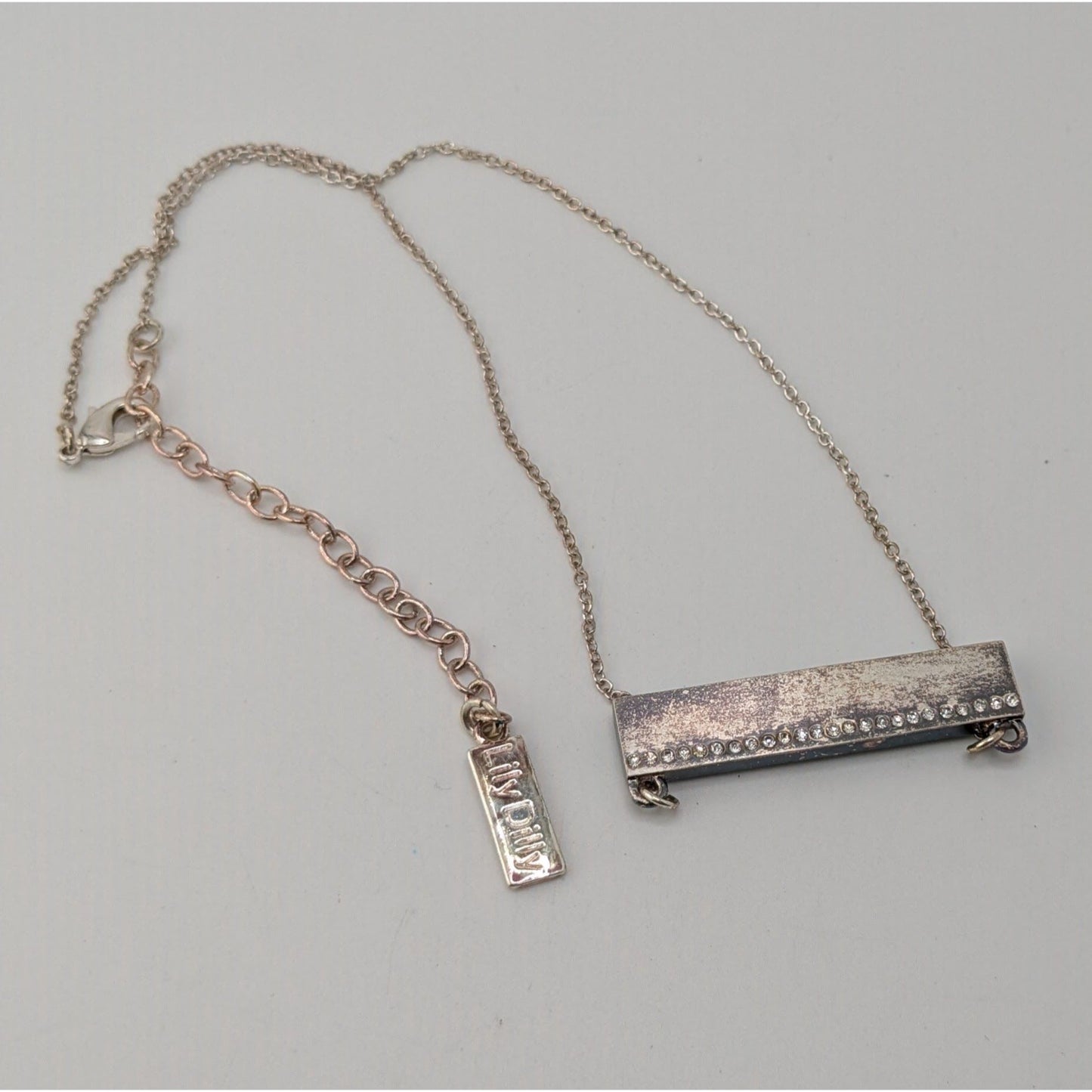 Lilly Dilly Reversible Pendant Necklace Blue Silver Tropical Art