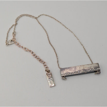 Lilly Dilly Reversible Pendant Necklace Blue Silver Tropical Art