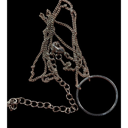 Minimalist Open Circle Silver Tone Pendant Necklace