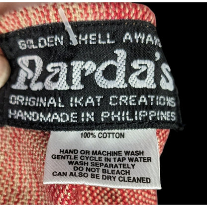 Nardas Handmade Ikat Scarf With Glass & Coconut Accents 100% Cotton 59"x8" Golden Shell Awardee Philippines