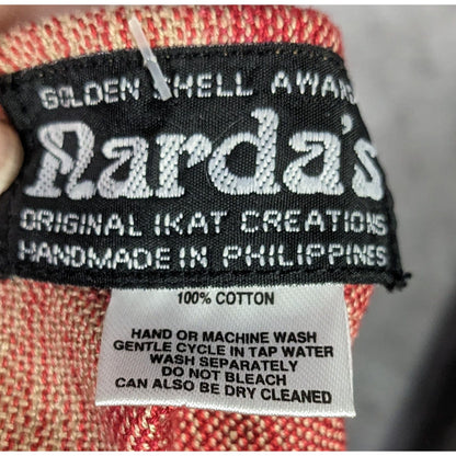 Nardas Handmade Ikat Scarf With Glass & Coconut Accents 100% Cotton 59"x8" Golden Shell Awardee Philippines