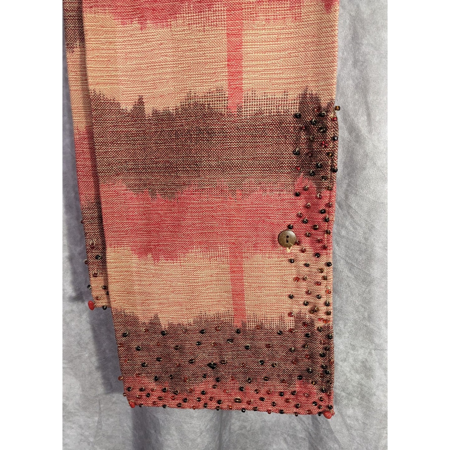 Nardas Handmade Ikat Scarf With Glass & Coconut Accents 100% Cotton 59"x8" Golden Shell Awardee Philippines