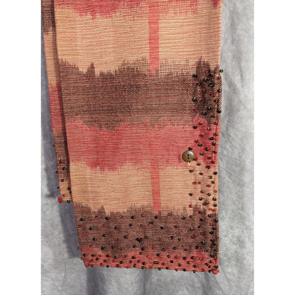 Nardas Handmade Ikat Scarf With Glass & Coconut Accents 100% Cotton 59"x8" Golden Shell Awardee Philippines