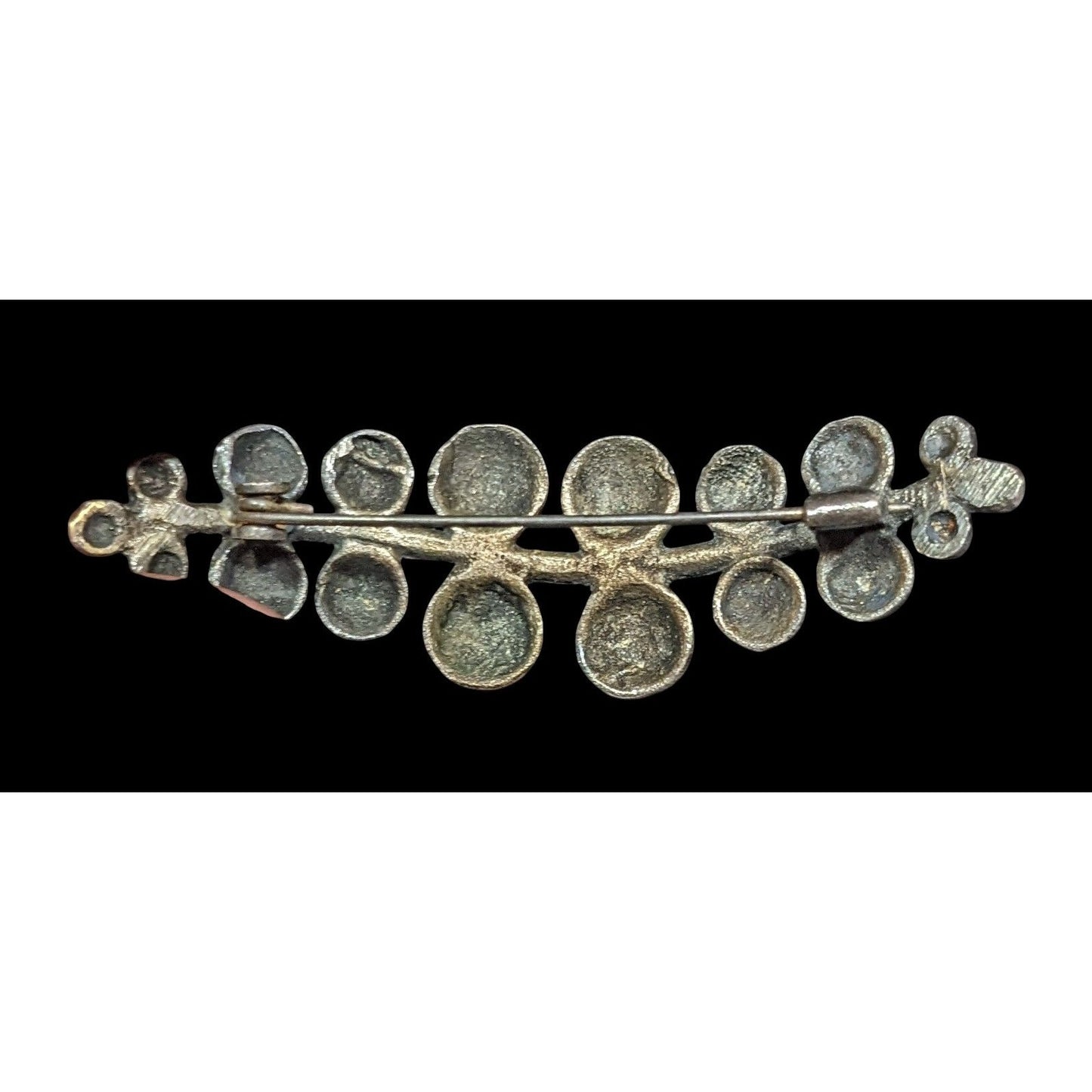 Vintage Silver Tone Bubble Leaf Foliage Brooch