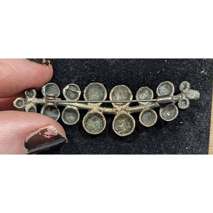 Vintage Silver Tone Bubble Leaf Foliage Brooch