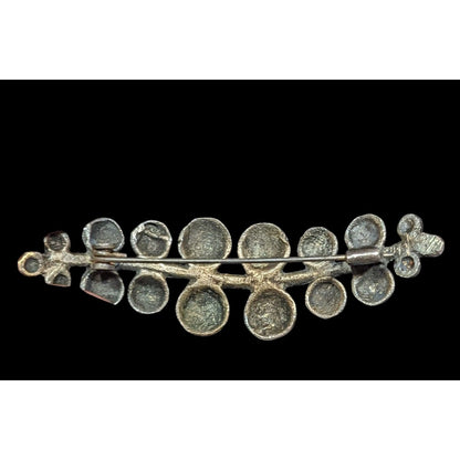 Vintage Silver Tone Bubble Leaf Foliage Brooch