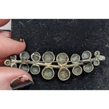 Vintage Silver Tone Bubble Leaf Foliage Brooch