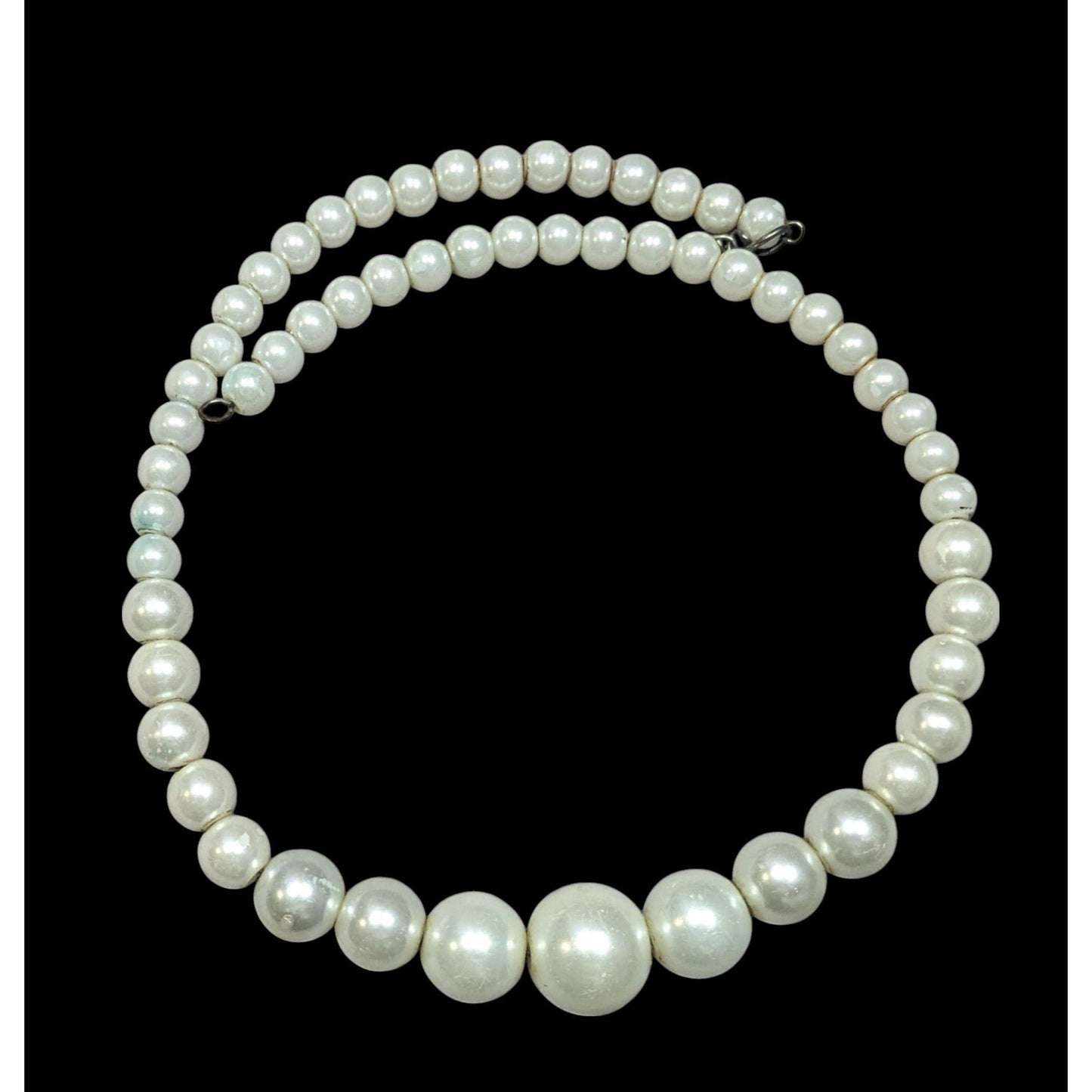 Elegant Bridal Faux Pearl Beaded Coil Necklace