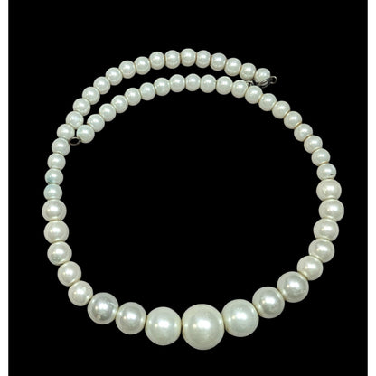 Elegant Bridal Faux Pearl Beaded Coil Necklace