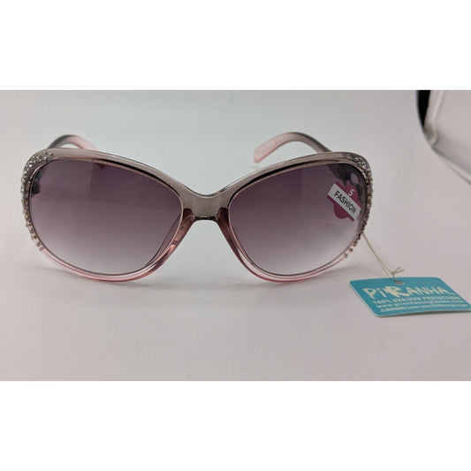 Piranha Womens Rhinestone Embellished Art Nouveau Pink Gradient Sunglasses