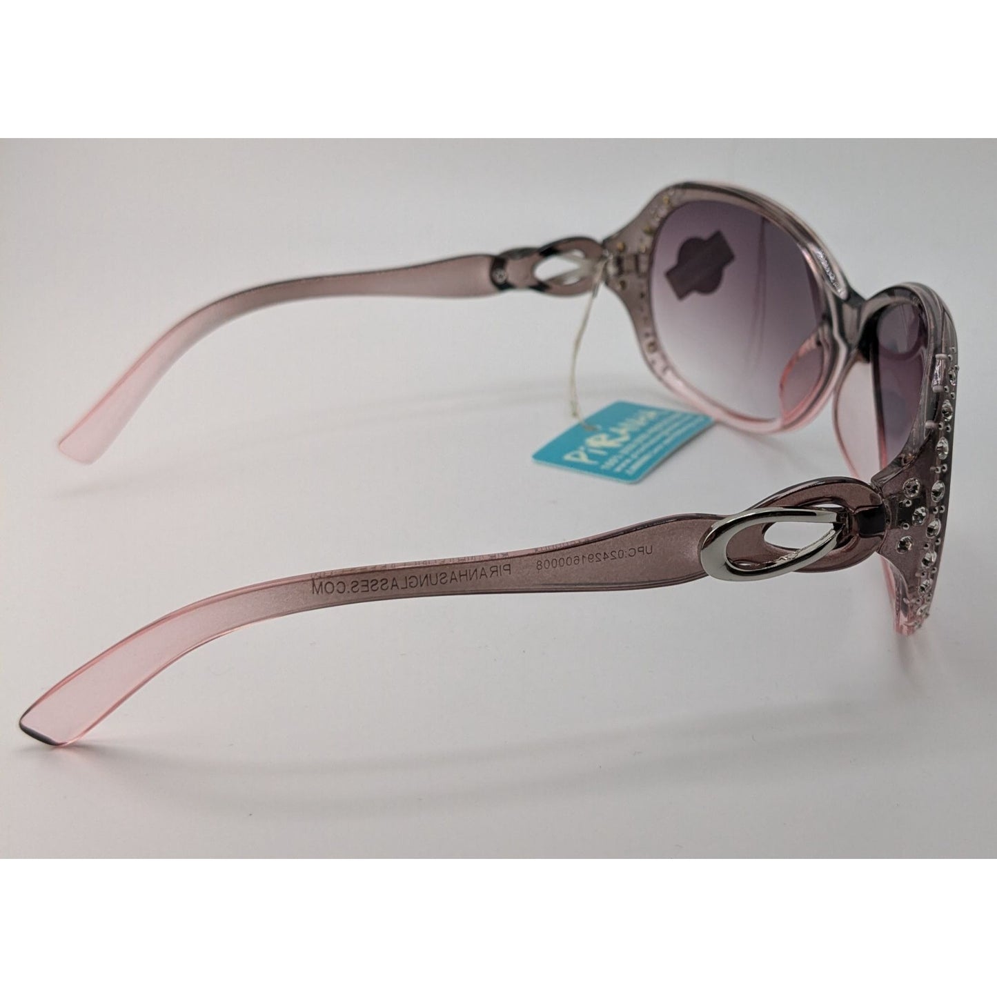 Piranha Womens Rhinestone Embellished Art Nouveau Pink Gradient Sunglasses