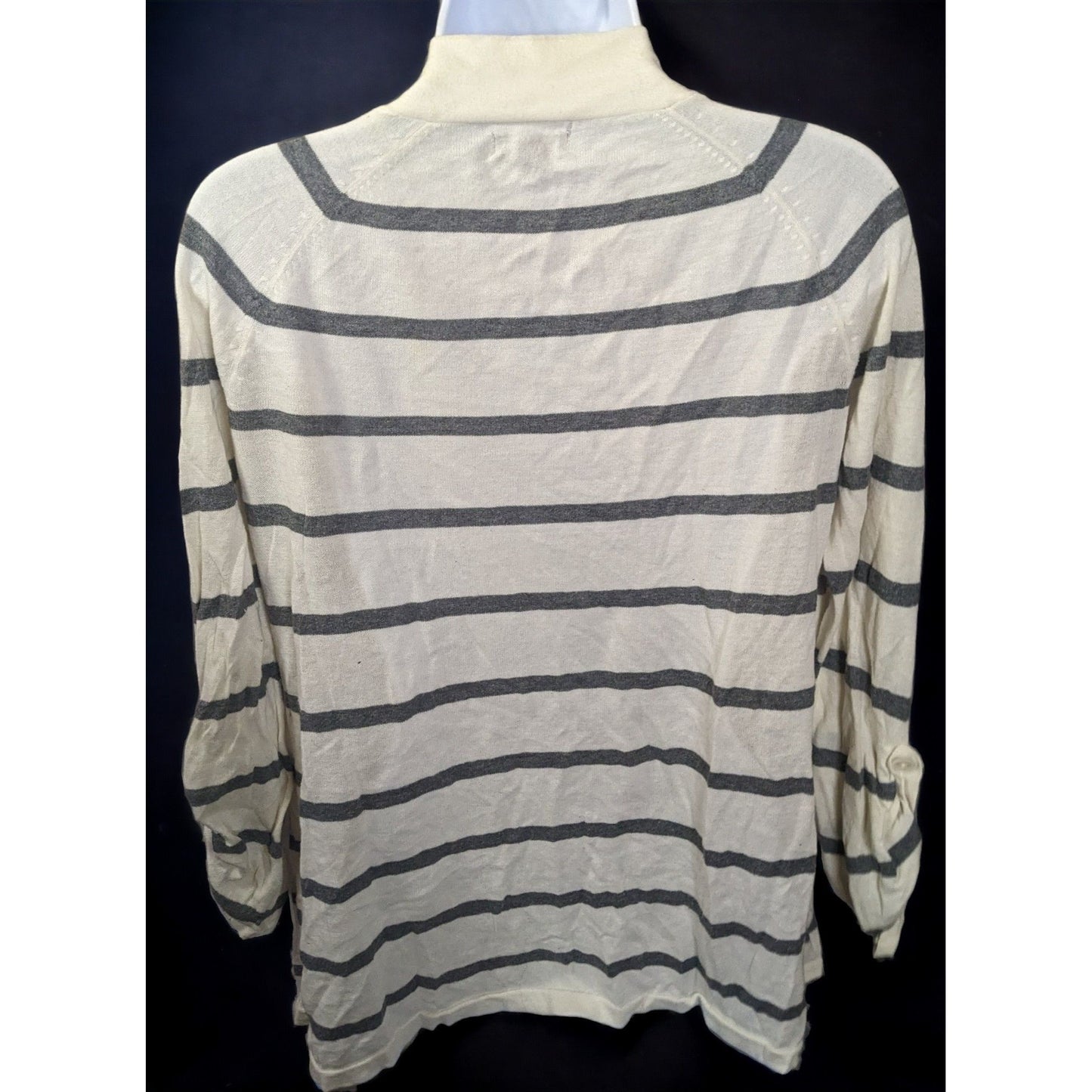 Express Grey And White Striped Cardigan