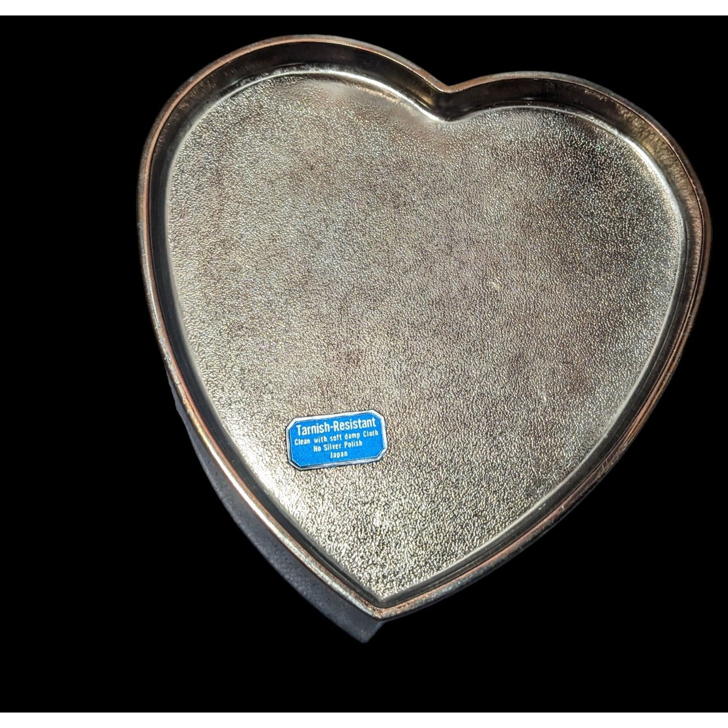 Vintage Anodized Silver Plated Heart Box