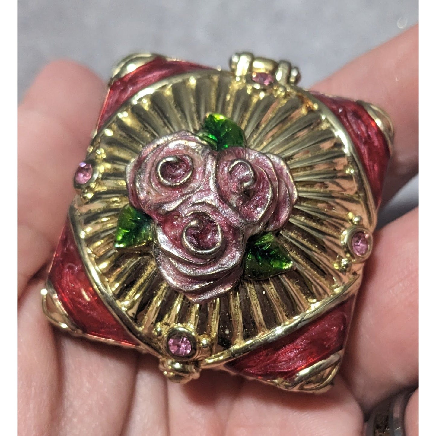 Jane Seymour Floral Enamel Trinket Box