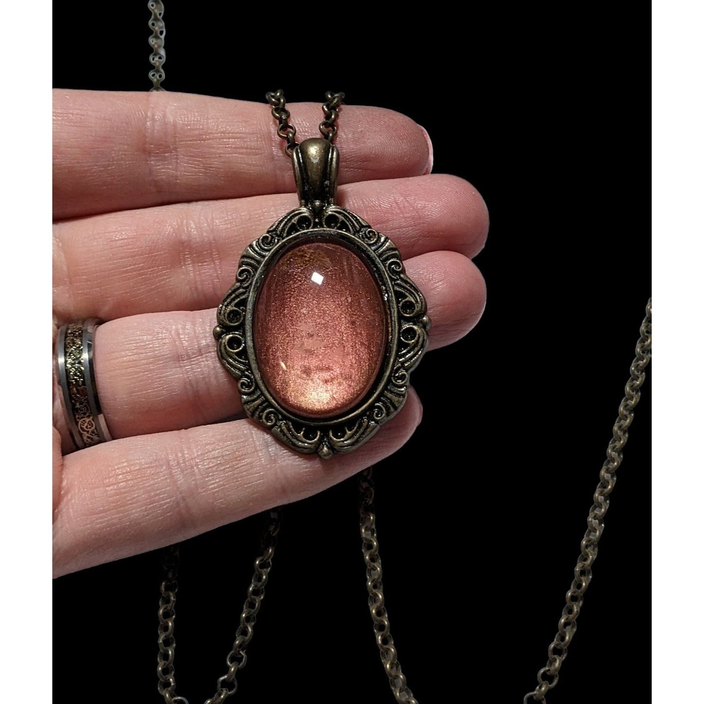 Victorian Dusty Rose Medallion Necklace