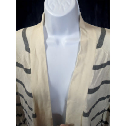 Express Grey And White Striped Cardigan