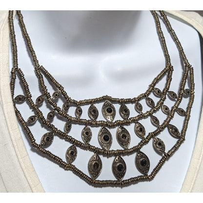 Silver Bohemian Bib Necklace