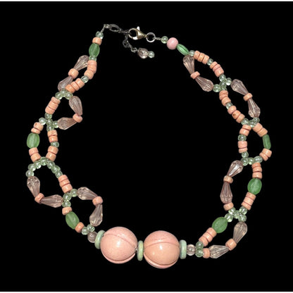 Vintage Pink Beaded Necklace