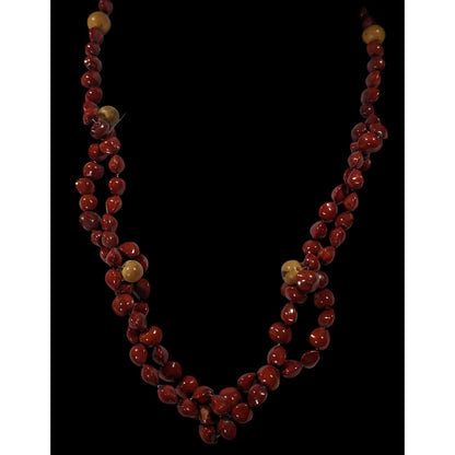 Handmade Fairycore Red Sandalwood Seed Beaded Necklace