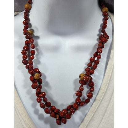 Handmade Fairycore Red Sandalwood Seed Beaded Necklace