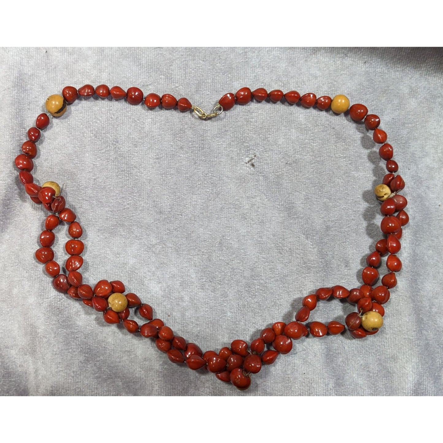 Handmade Fairycore Red Sandalwood Seed Beaded Necklace