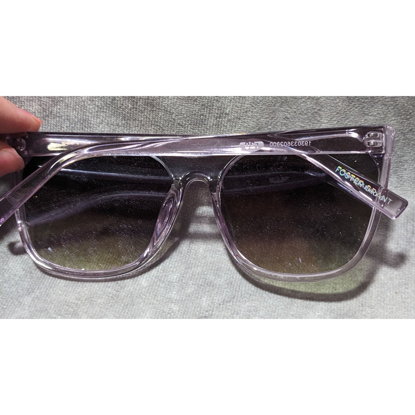 Foster Grant Purple Metallic Shield Sunglasses