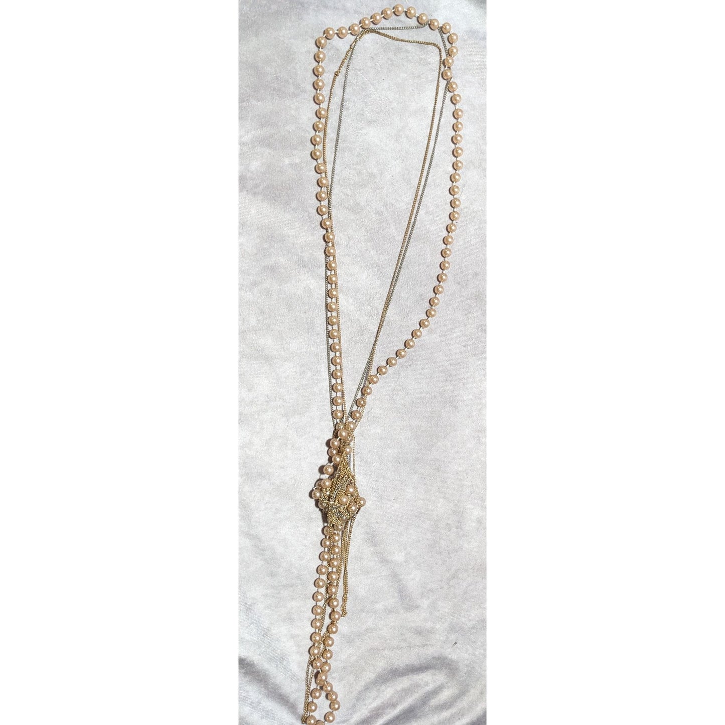 Retro Glam Chain Pearl Beaded Necklace